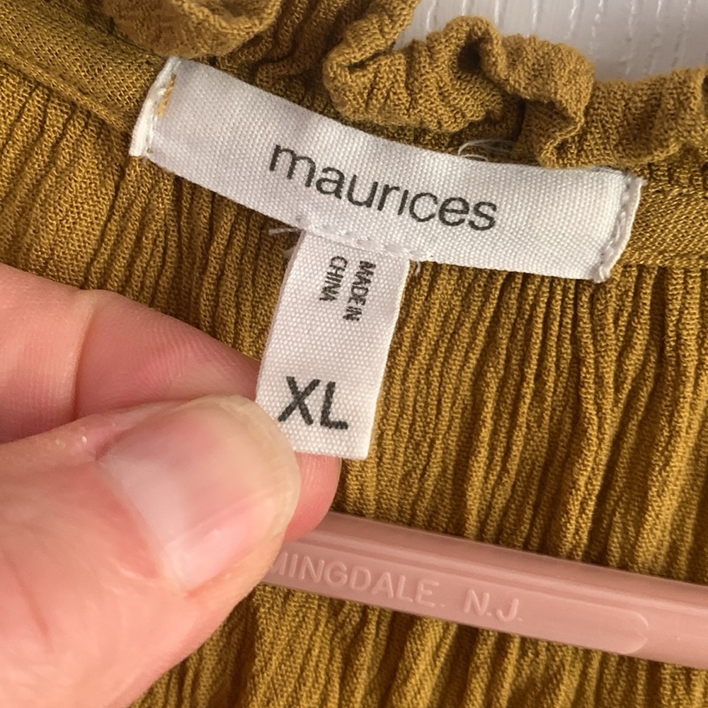 Maurices Golden Blouse with Tassel Accents - Picture 2 of 9